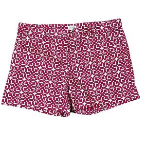 Laundry by Shelli Segal Womens Sz-6 Geometric Print Pink White Shorts Pockets‎